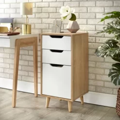 Este 3 Drawer Filing Cabinet Natural/White - Buylateral