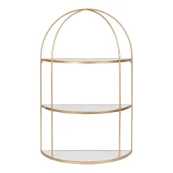 21" X 32" Freade Tiered Decorative Wall Shelf White/Gold - Kate & Laurel All Things Decor