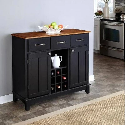 Hutch-Style Buffet Wood/Black/Oak - Home Styles - Image 2