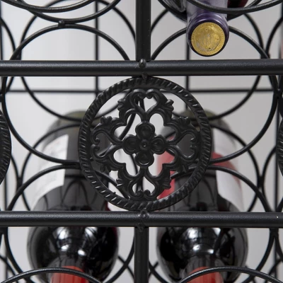 HOMCOM 45-Bottle Modern Wine Organizer Decorative Portable Wrought Iron Wine Rack Jail - Image 5