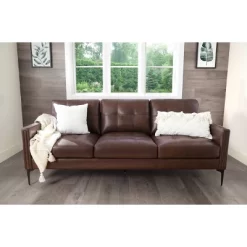 Tangelo Leather Sofa Brown - Abbyson Living