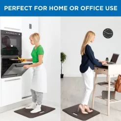 Mount-It! Standing Desk Floor Mat, Brown Standing Comfort Mat For Standing Desk, Home, Office, Kitchen, Garage, 18"x22"