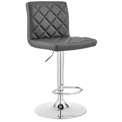 Duval Adjustable Barstool With Faux Leather And Metal Finish - Armen Living - Image 10