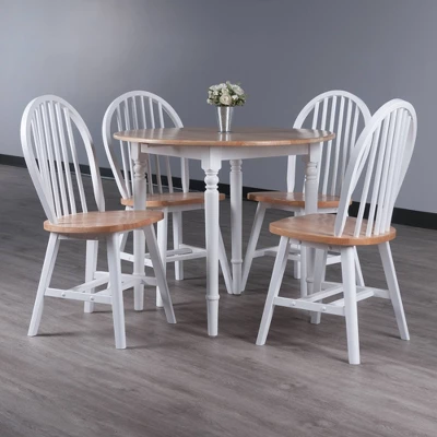 5pc Sorella Dining Table Set Natural/White - Winsome - Image 12