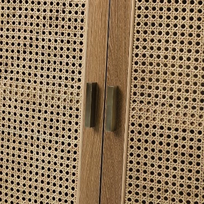 Filippo 3-Door Accent Contemporary Storage Cabinet With Rattan| KARAT HOME - Image 6