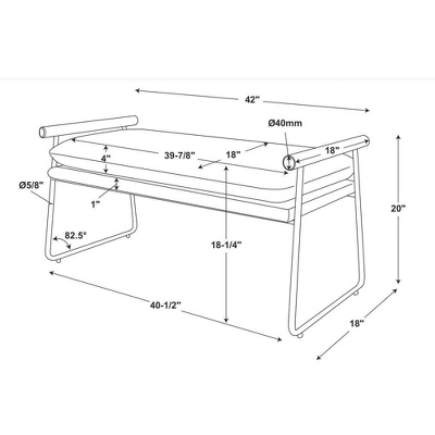Cushioned Metal & Wood Bench - Cream/Black - Hearth & Handâ„¢ With Magnolia - Image 5