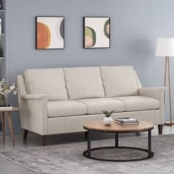 Dupont Contemporary 3 Seater Fabric Sofa - Christopher Knight Home