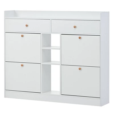 Modern Multifunctional Shoe Cabinet With 4 Turnover Drawers - ModernLuxe - Image 3