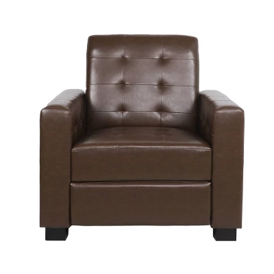 Craigue Contemporary Tufted Faux Leather Pushback Recliner - Christopher Knight Home - Image 9