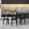 Costway 5 Piece Dining Set Table 30.0" And 4 Chairs Home Kitchen Room Breakfast Furniture Black