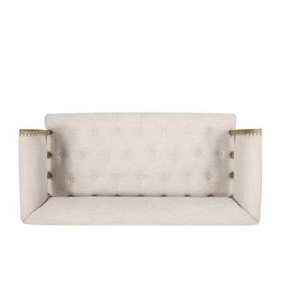 Loyning Traditional Fabric Tufted Loveseat - Christopher Knight Home - Image 4