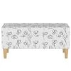 Storage Bench Contoured Tulips White - Skyline Furniture
