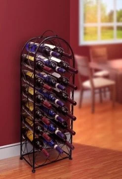 Sorbus 23 Bottle Metal Wine Rack (Black)