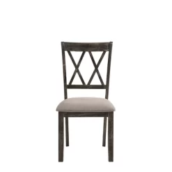 Set Of 2 20" Claudia Fabric Dining Chairs Weathered Gray - Acme Furniture