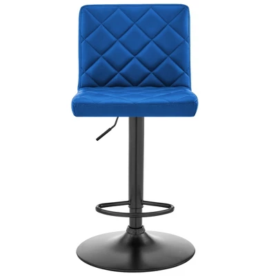 Duval Adjustable Barstool With Faux Leather And Metal Finish - Armen Living - Image 3