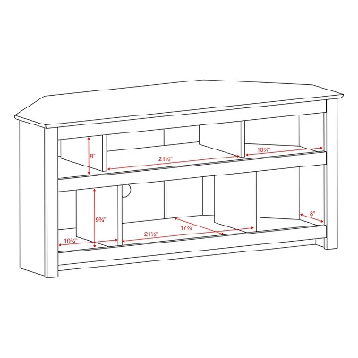 Vasari Corner Flat Panel TV Stand For TVs Up To 48" Black - Prepac - Image 2