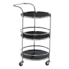 Contemporary Stainless Steel And Smoke Glass Bar Cart Silver - Olivia & May