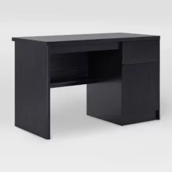 Kingston Desk With Cabinet Black/Brown - CorLiving