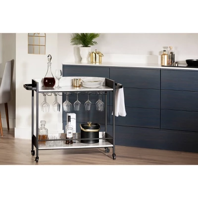 City Life Bar Cart With Wine Glass Rack - South Shore - Image 2