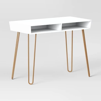 Hairpin Writing Desk With Storage - Threshold⢠- Image 7