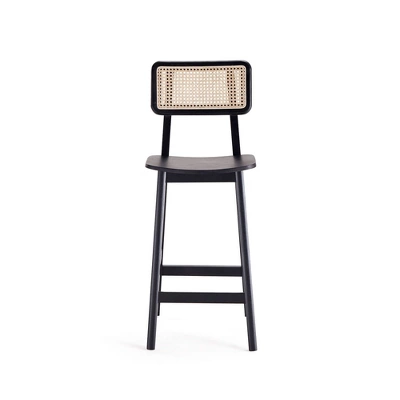 Versailles Wood Counter Height Barstool Black/Natural - Manhattan Comfort - Image 2