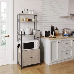 Yaheetech 59" Kitchen Storage Rack With Cabinet And Shelves