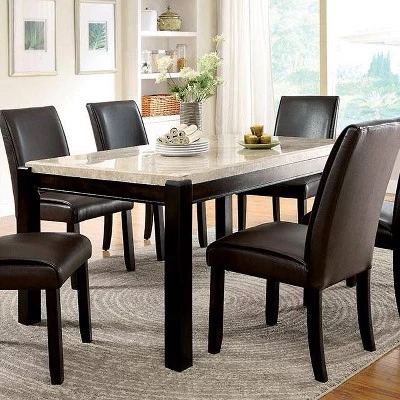 Lanbert Marble Table Top Dining Table Dark Walnut - HOMES: Inside + Out