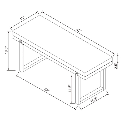 Upholstered Natural Wood Accent Bench Micro Stripe Gray/Oatmeal - Hearth & Hand™ With Magnolia - Image 4