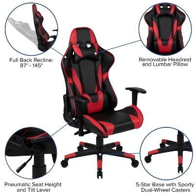 Flash Furniture Gaming Desk And Reclining Gaming Chair Set With Cup Holder And Headphone Hook - Image 3