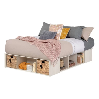 Lilak Storage Bed With Baskets Winter Oak And Rattan - South Shore - Image 7