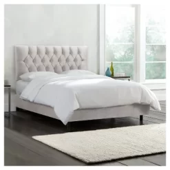 Edwardian Tufted Bed Velvet - Skyline Furniture