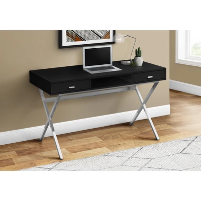 Monarch Specialties Laptop Table With Drawers And Open Shelf Computer, Writing Desk, Metal Sturdy Legs, 48" L - Image 4