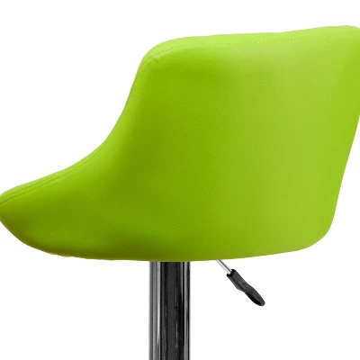 Emma And Oliver Bucket Seat Adjustable Height Barstool With Diamond Pattern Back - Image 4