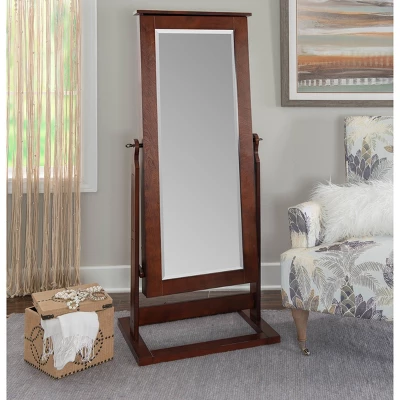 Chiara Cheval Mirror/Jewelry Wardrobe Walnut - Powell Company - Image 8