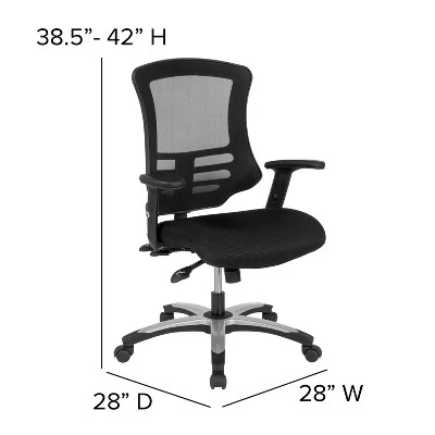 Flash Furniture High Back Black Mesh Multifunction Executive Swivel Ergonomic Office Chair With Molded Foam Seat And Adjustable Arms - Image 3