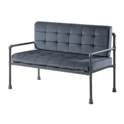 51" Brantley Sandy Gray Finish Loveseat Gray Velvet - Acme Furniture