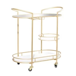 Contemporary Iron Bar Cart Gold - Olivia & May