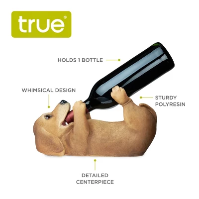 True Dachshund Polyresin Wine Bottle Holder Set Of 1, Yellow, Holds 1 Standard Wine Bottle - Image 3