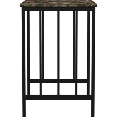 3pc Avery Faux Marble Top Metal Counter Height Dining Set Black - Inspire Q - Image 3