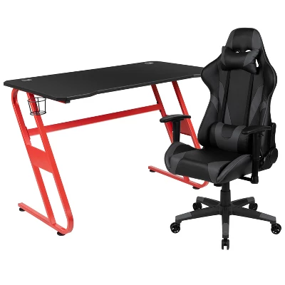 Flash Furniture Gaming Desk And Reclining Gaming Chair Set With Cup Holder And Headphone Hook - Image 12
