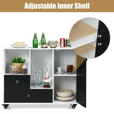 Costway Lateral Mobile Filing Cabinet Large Printer Stand W/ 2 Drawers - Image 6