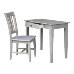Small Desk With Drawer And Chair Washed Gray/Taupe - International Concepts