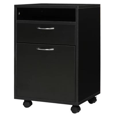 HOMCOM Mobile Storage Cabinet Organizer With Drawer And Cabinet, Printer Stand With Castors - Image 6