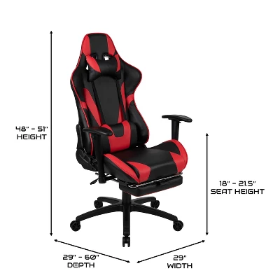 BlackArc Tango Gaming Desk & Chair Set - Reclining Gaming Chair With Slide-Out Footrest & Gaming Desk With Cupholder/Headphone Hook - Image 8