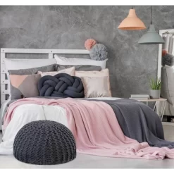 Hand Crochet Floor Pouf - Gold Medal Bean Bags