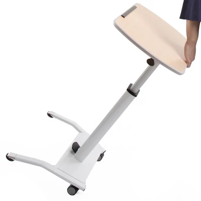 Cruizer Pivot Mobile Podium β Tilting Desktop And Pneumatic Height Adjustment β White β Stand Steady - Image 8