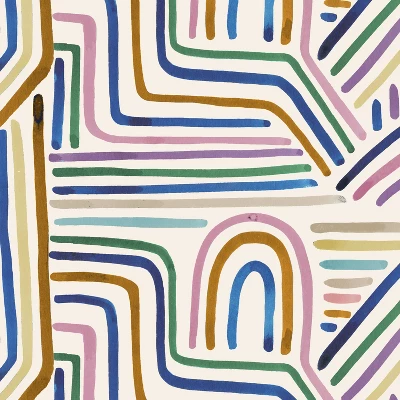 Storage Bench Rainbow Strokes Ochre - Skyline Furniture - Image 4