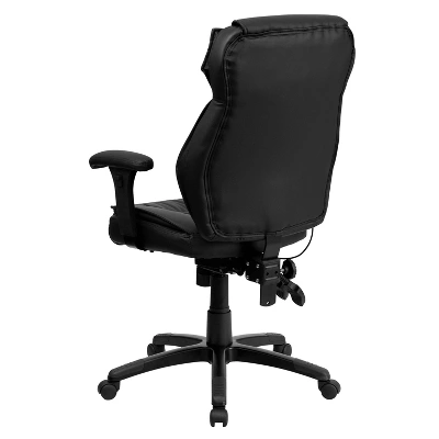 Emma And Oliver High Back Black LeatherSoft Multifunction Ergonomic Office Chair, Lumbar Knob - Image 6