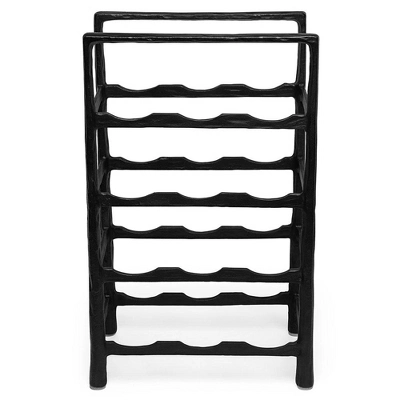 BIRDROCK HOME 12 Bottle Rack - Free Standing Stand - Kitchen Countertop - Black Forged Metal - Vertical Shelf Storage Cabinet - Holder - Image 4