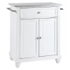 Cambridge Stainless Steel Top Portable Kitchen Island - White - Crosley